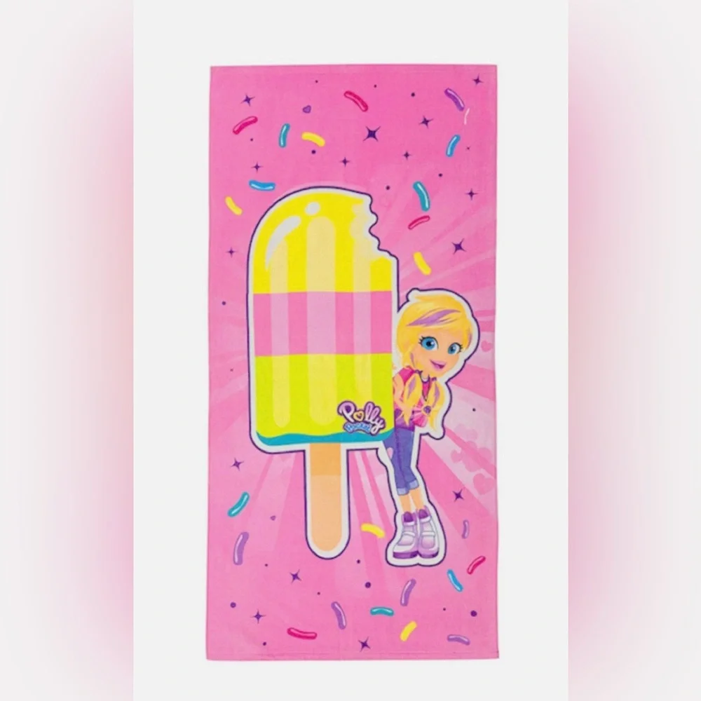 Polly Pocket Kids Pink Popsicle Beach Towel